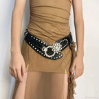 Sparkling Gothic Blossom Rebel Metal Belt