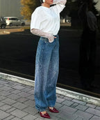 Sparkling Gothic Tall Waist Denim Pant