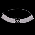 Sparkly Butterfly Crystal Choker Necklace - Silver