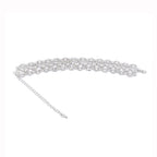 Rhinestone Scalloped Chain Choker Necklace - Silver