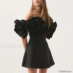 Spliced Flower Halter Mini Dress