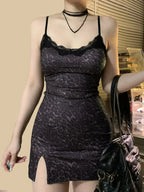 Spotted Lace Bodycon Mini Dress