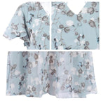Sara Effortless Long Dress with Short Sleeves and Floral Print Statement Occasion Edit