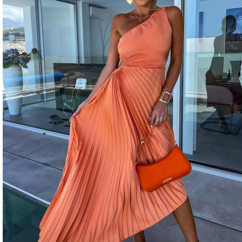 Alberta Luxe Maxi Dress with Hemstitch Evening Wear Edit