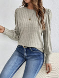 Spring Autumn Casual Crewneck Loose Knit T-shirt
