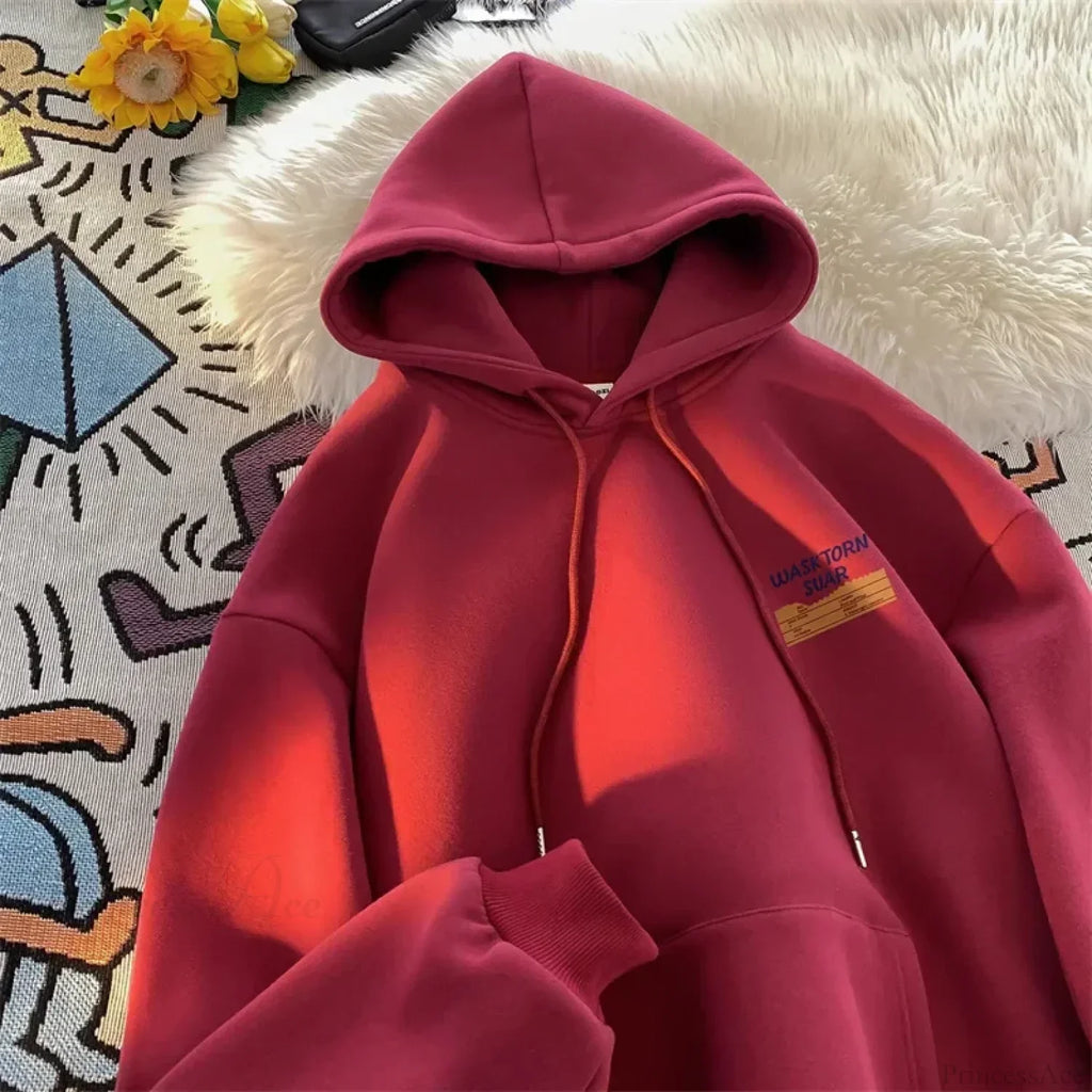 Spring Letter Graphic Streetwear Hoodie