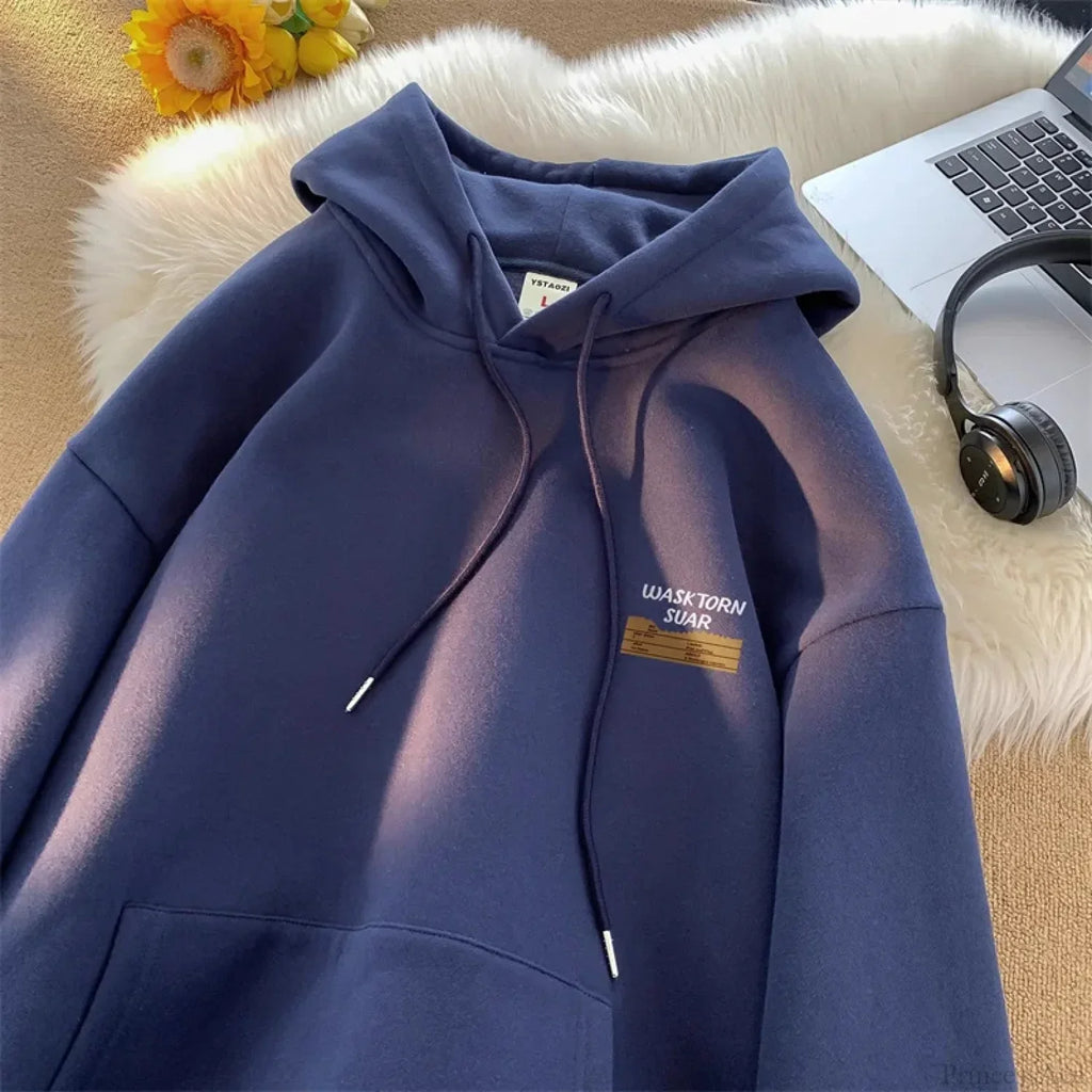 Spring Letter Graphic Streetwear Hoodie