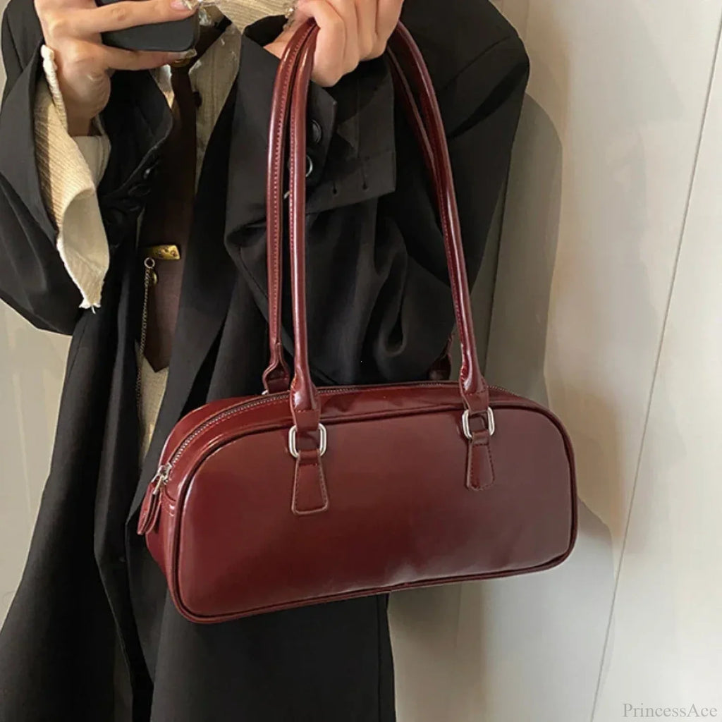 Spring Retro PU Leather Underarm Shoulder Bag