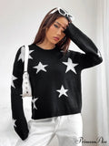 Spring Stylish Colorful Contrast Starry Cozy Comfortable Loose Long-sleeved Warm Sweater