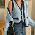 Spring V-neck Long Sleeve Knitted Cardigan