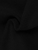Square Neck Contrast Trim Long Sleeve Knit Shirt