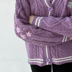 Star Embroidered V-neck Cardigan