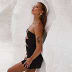 Black Starfish Strapless Mini Dress