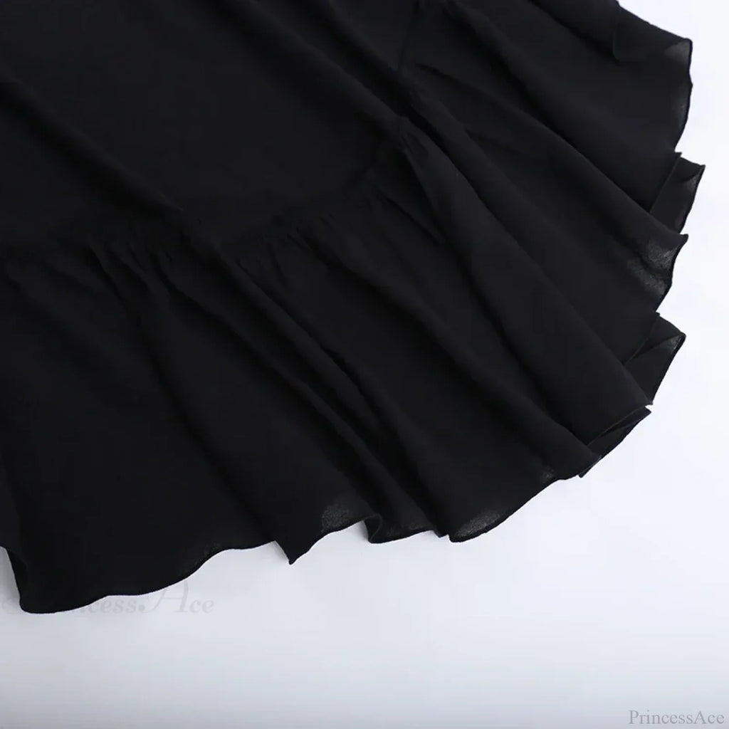 Steampunk Ruffle High Low Skirt