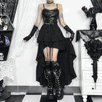 Steampunk Ruffle High Low Skirt