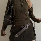 Stellar Rivet Y2K Gothic Metallic Buckle Belt