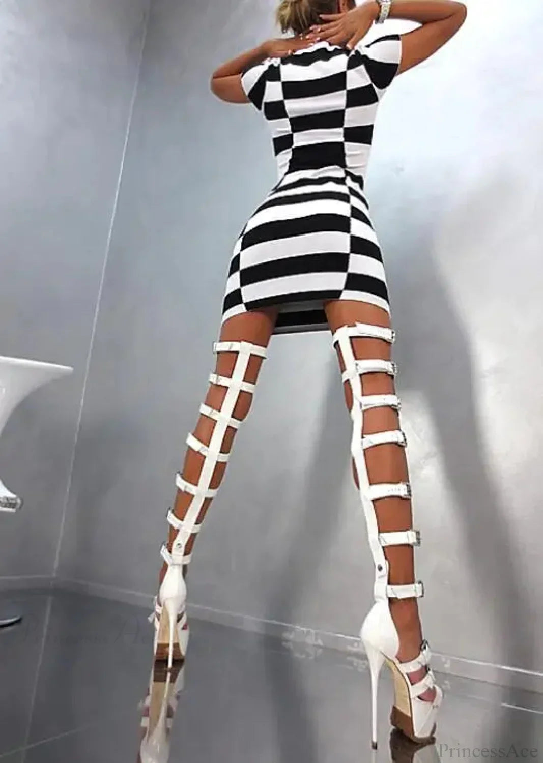 Strap Style Gladiator Elevated Thigh Boot