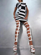 Strap Style Gladiator Elevated Thigh Boot