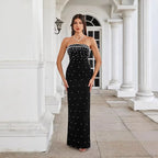 Strapless Beaded French Style Sleeveless Prom Dress