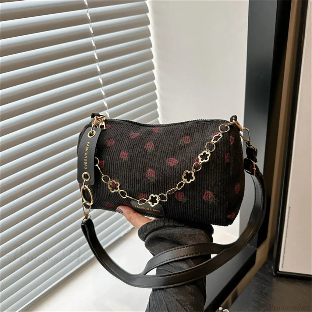 Strawberry Corduroy Mini Crossbody