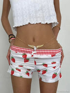 Strawberry Print Cotton Sweatshort
