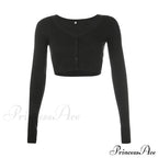 Stretchy Long Sleeve Crop Tops Cardigan