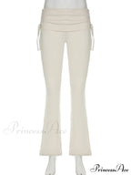 Stripe Drawstring Elastic Low Waist Baggy Sweatpants Straight Leg Pants