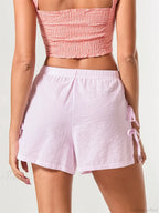 Striped Bow Tie-Up Split Short