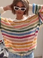 Striped Colorful Round Neck Sweater
