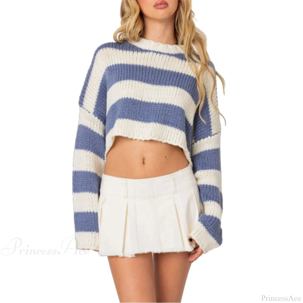 Striped Crew Neck Loose Sweater