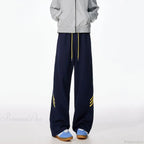 Striped Fleece Motion Loose Pants