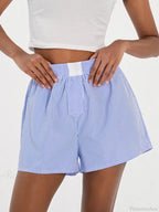Striped Loose Wide Leg Lounge Short