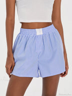 Striped Loose Wide Leg Lounge Short