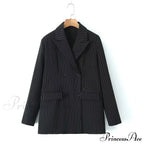 Striped Print High Waist Flare Pants Elegant Office Suit