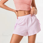 Striped Side Slit Bow Short