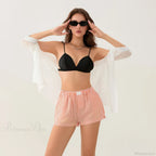 Striped Side Split Elastic Waist Short
