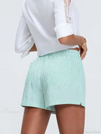 Striped Solid Mid Waist Short