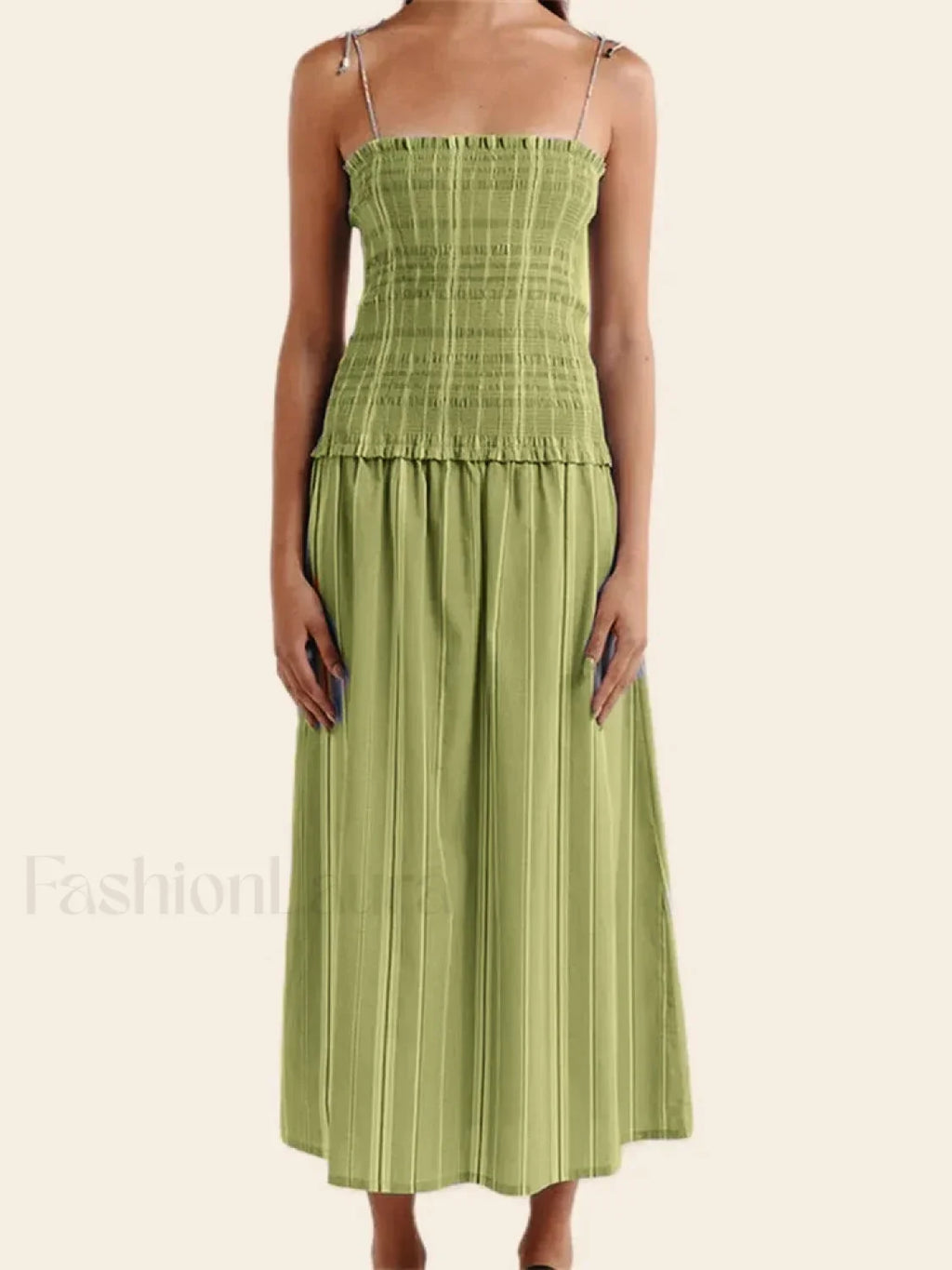 Striped Spaghetti Patchwork Maxi Dress