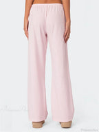 Striped Tie-Up Elastic Waist Loose Casual Pant