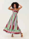 Striped Tube Top Boho Dress