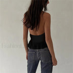 Studded Grunge Halter Crop Top