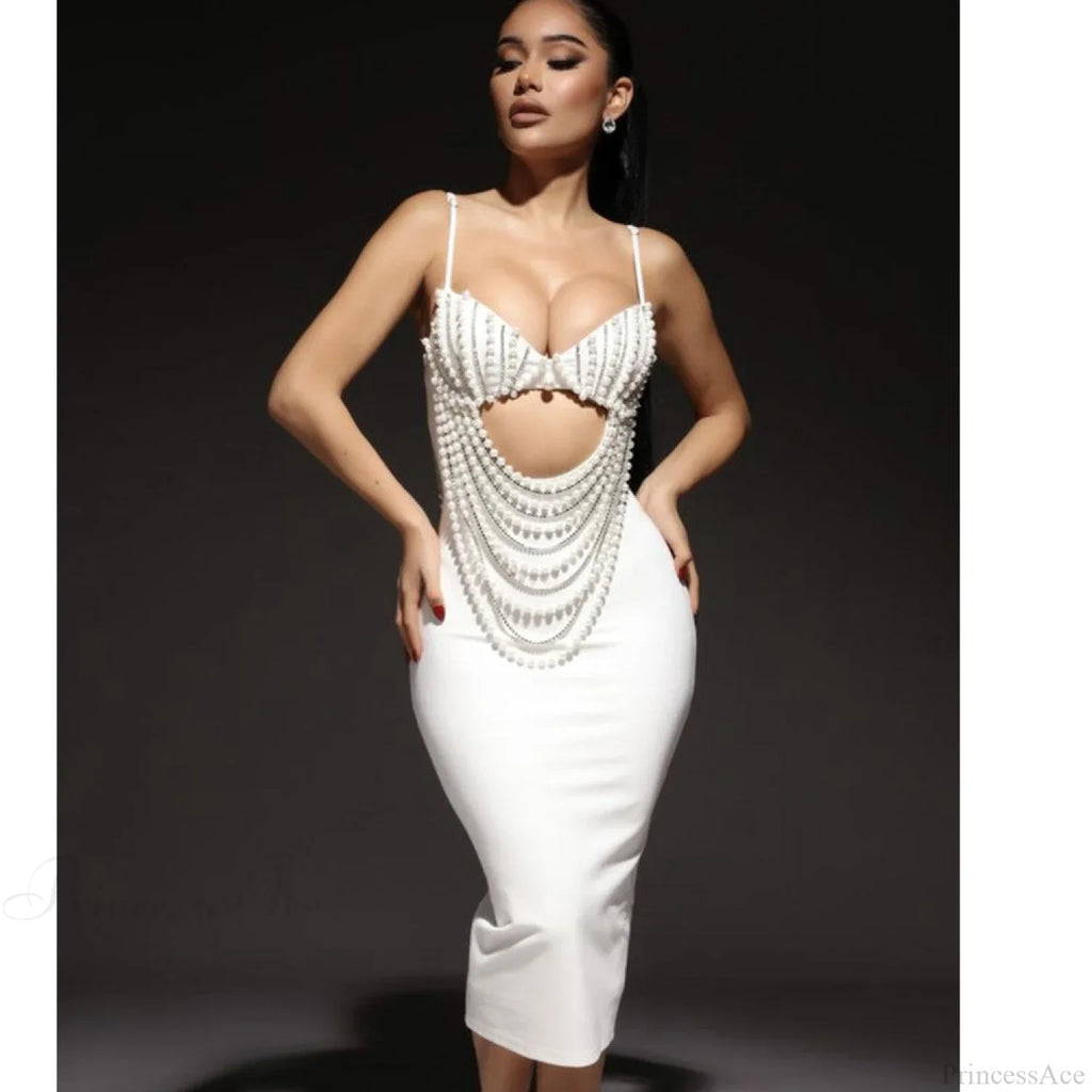 Stylish Black & White Lace Party Dress Prom Dress