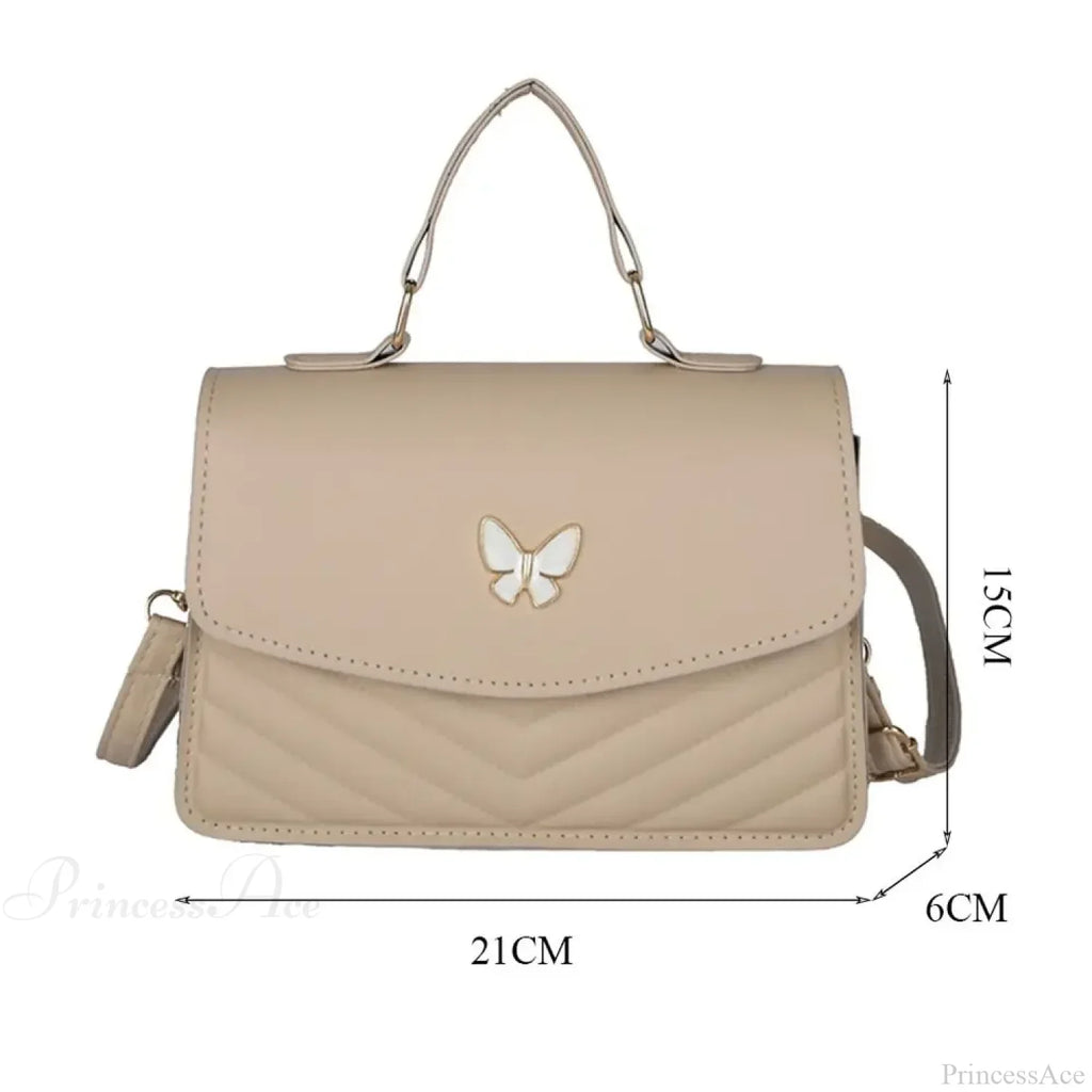 Stylish Butterfly Embroidery PU Leather Handbag