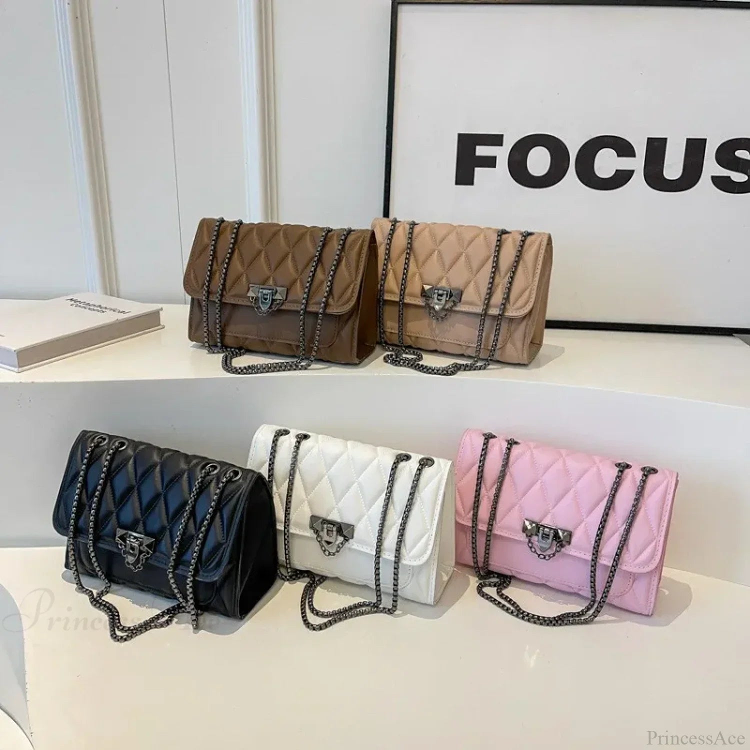 Stylish Diamond Grid Crossbody Shoulder Bag