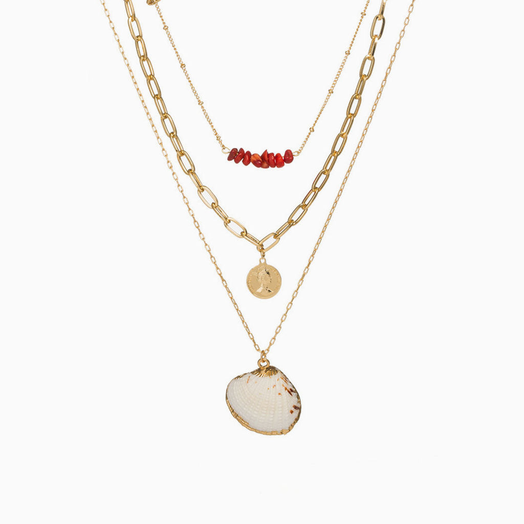 Boho Layered Chain-Link Necklace - Gold