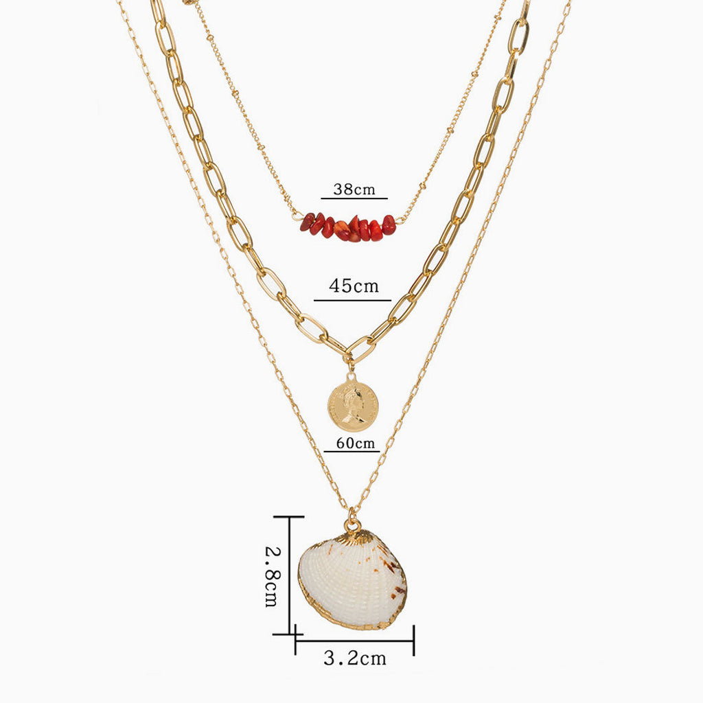Boho Layered Chain-Link Necklace - Gold
