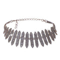 Rhinestone Choker Necklace with Silver Plating