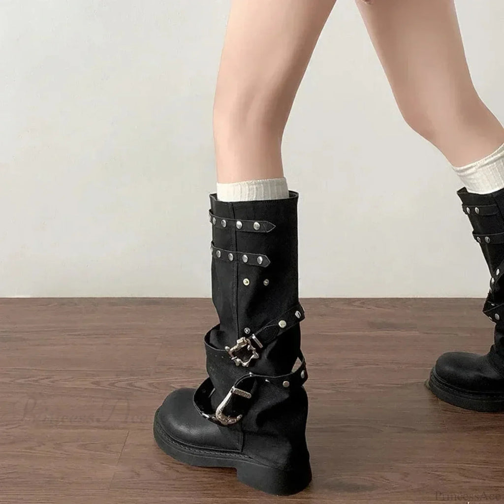 Stylist Rivet Rebel Gothic Tall Heel Platform Boot
