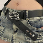 Stylistic Lavish Gothic Y2K Leather Belt