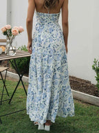 Blanca Elevated Halterneck Maxi Summer Dress with Floral Print Evening Wear Edit